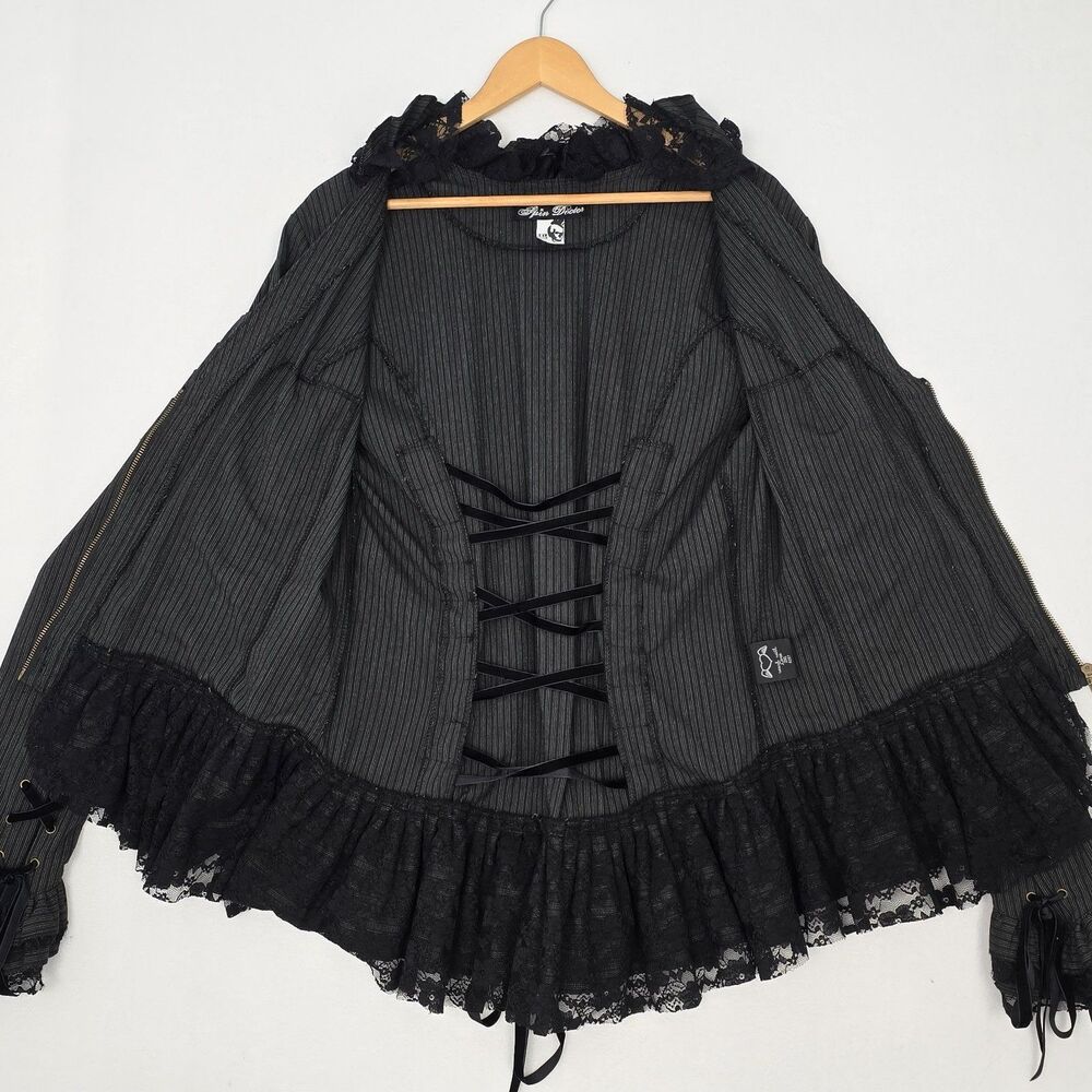 Spin Doctor 2XL Florence Victorian Gothic Steampunk Black Corset Lace Jacket - Picture 6 of 16